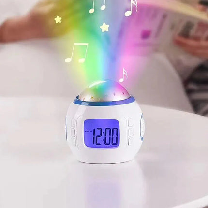 Väckarklocka med stjärnprojektor för barnrum