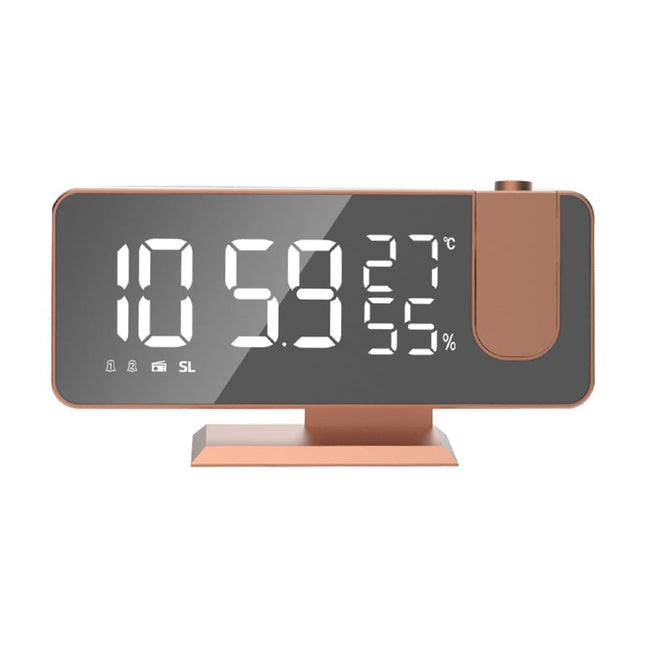 Digital projektorklocka i roséguld