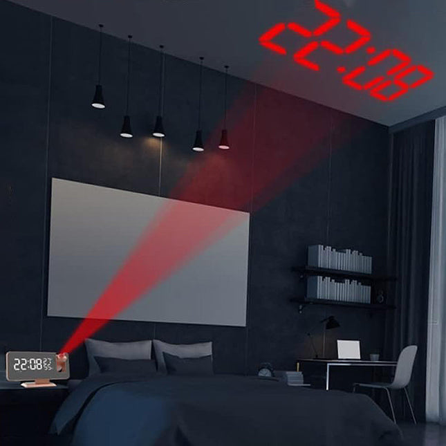 Digital projektorklocka i roséguld