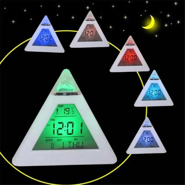 Pyramid väckarklocka med nattlampa vuxna