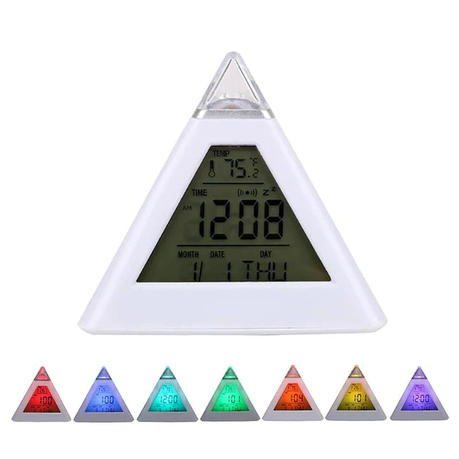 Pyramid väckarklocka med nattlampa vuxna