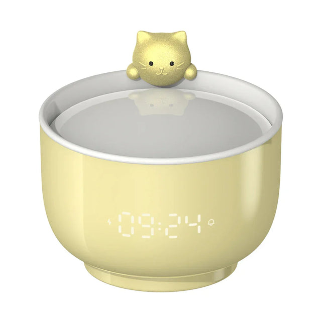 Väckarklocka och lampa med katt design