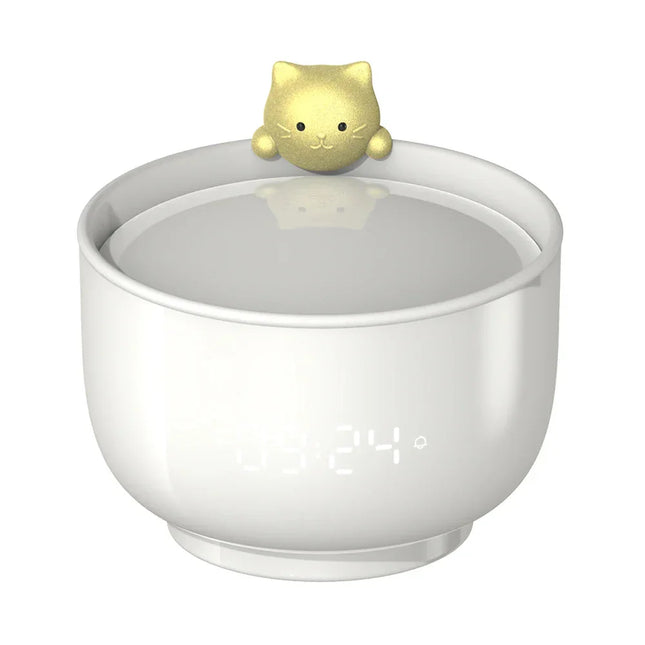 Väckarklocka och lampa med katt design