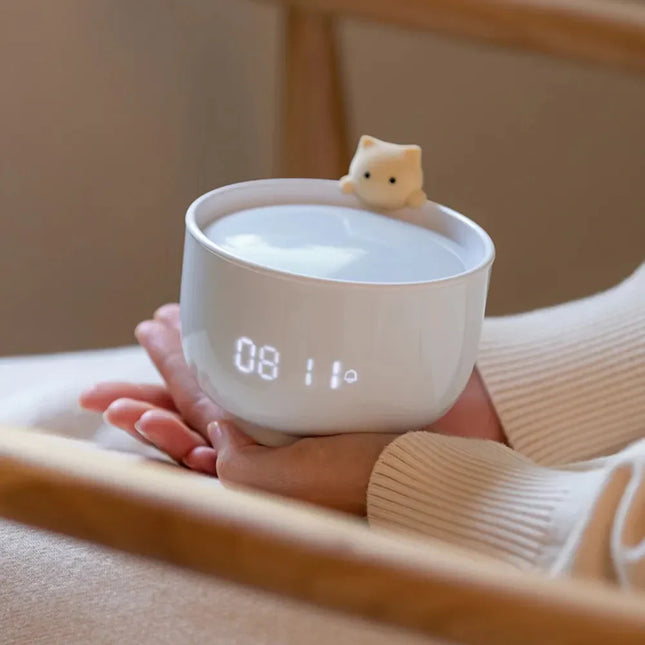 Väckarklocka och lampa med katt design