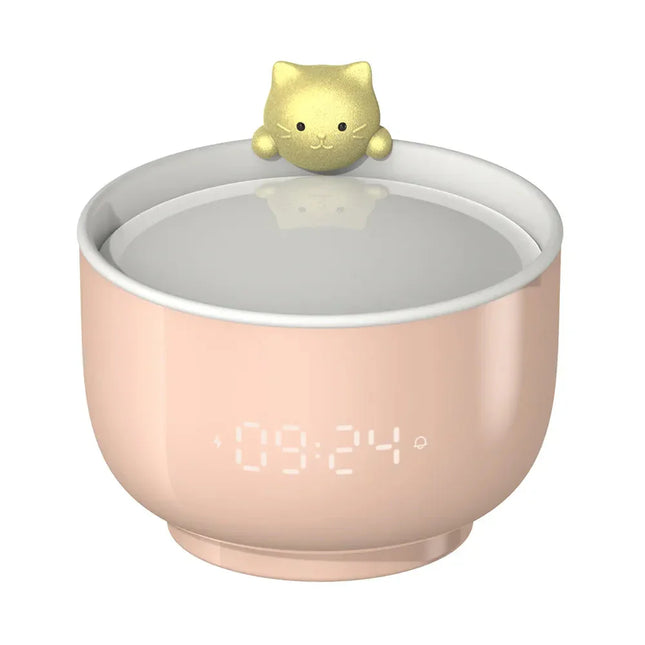 Väckarklocka och lampa med katt design