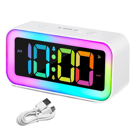 Lysande digital väckarklocka med nattlampa