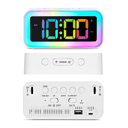 Lysande digital väckarklocka med nattlampa