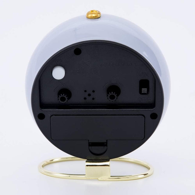 Blå vintage väckarklocka med guldstativ