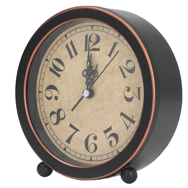 Rund vintage väckarklocka i retro design